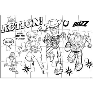 Двустранен пъзел за оцветяване, 24 части,Toy Story