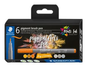 Маркери Staedtler Pigment Arts 371, 6 цвята, 371 c6-4