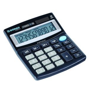 Настолен калкулатор Donau Tech, 12 разряда, черен