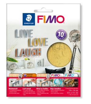 Метално фолио за декорация Staedtler Fimo 8781,10 листа, златно