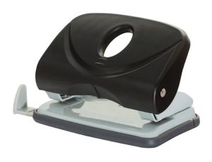 Перфоратор Office Products, до 20 листа, пластмасов, черен