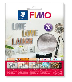 Метално фолио за декорация Staedtler Fimo 8781,10 листа, сребристо