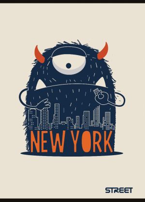 Тетрадка с телчета А4, 40 листа, широки редове, БГ, Monsters