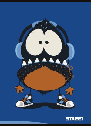 Тетрадка с телчета А4, 40 листа, широки редове, БГ, Monsters