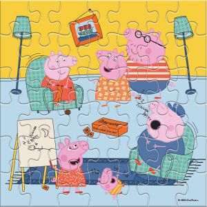 Двустранен пъзел за оцветяване, 42 части,42х42cm, Peppa Pig