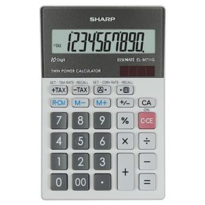 Калкулатор Sharp EL711G-GY, 10 разряден с ЕВРО