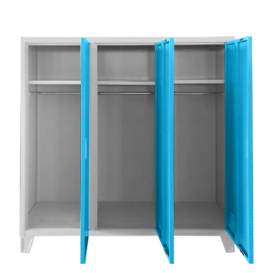 Метален шкаф Carmen CR-1605-3 JZ - сив / светлосин