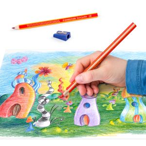 Цветни моливи Staedtler NC 128 Jumbo, 10+2 цвята + острилка