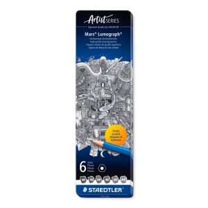 Комплект моливи Staedtler Mars Lumograph, 6 броя soft