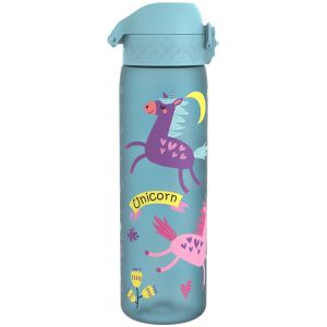 Бутилка за вода Ion8 Print, рециклирани пластмаса, 500ml, ЕДНОРОЗИ СИНИ