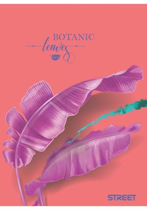 Тетрадка с телчета А5, 60 листа, широки редове, БГ, Botanic