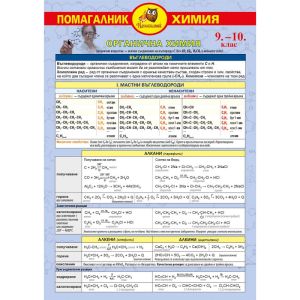 Химия 9-10 клас, органична химия, 8 страници, А4, ламинат