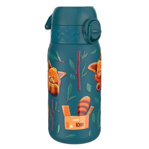 Бутилка за вода Ion8 Print, метална, 400ml, ПАНДИ ЧЕРВЕНА