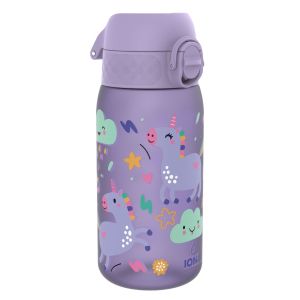 Бутилка за вода Ion8 Print, рециклирана пластмаса, 350ml, ЕДНОРОЗИ ЛИЛАВИ