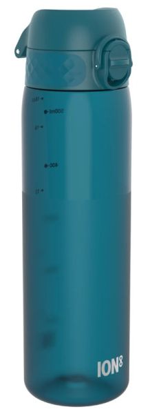 Бутилка за вода Ion8 SC, рециклирана пластмаса, 1000ml, СИНЬОЗЕЛЕН