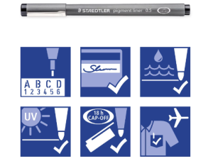 Тънкописец Staedtler Pigment Liner 308, 12 цвята