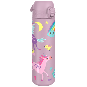 Бутилка за вода Ion8 Print, метална, 600ml, Unicorns