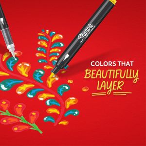 Комплект маркери Sharpie Acrylic Brush, 12 цвята, блистер