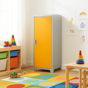 Метален шкаф Carmen CR-1605-1 JZ - сив / оранжев