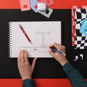 Автоматичен молив Rotring Tikky Retro, 0.5mm, червен