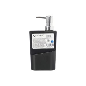 Диспенсър Kinvara, с поставка за гъба, 650 ml, черен