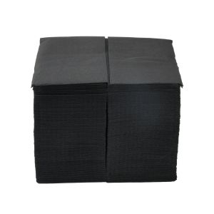 Салфетки, целулоза, двупластови, 1/8 сгъвка, 33 х 33 cm, черни, 150 броя