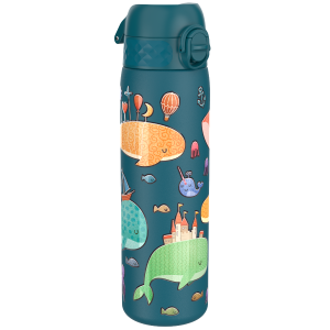 Бутилка за вода Ion8 Print, метална, 600ml, Whales