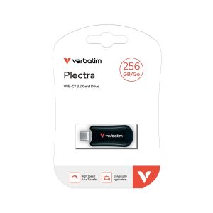USB флаш памет Verbatim Plectra, 256 GB, USB Type-C 3.2, черна