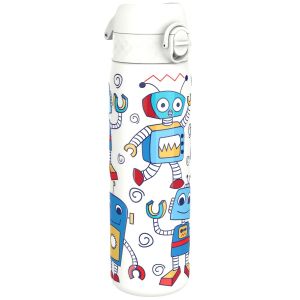Бутилка за вода Ion8 Print, метална, 600ml, РОБОТИ