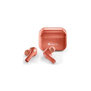Слушалки NGS Artica Bloom, с Bluetooth, със зареждащ кейс, USB Type-C, корал