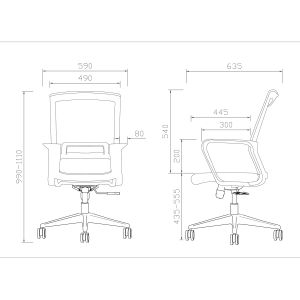 Офис стол RFG Smart W, дамаска и меш, Tilt механизъм, до 120 kg, черна седалка, оранжева облегалка