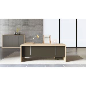 Бюро RFG Milano, 1600 х 790 х 750 mm, ПДЧ 40 mm, светъл дъб и тъмносиво