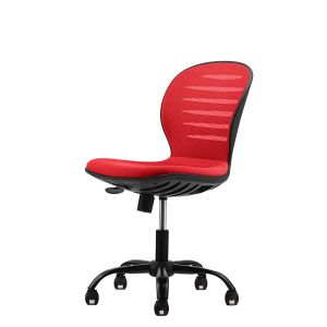Детски стол RFG Flexy Black, дамаска и меш, червена седалка, червена облегалка