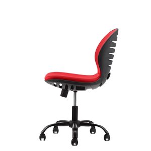 Детски стол RFG Flexy Black, дамаска и меш, червена седалка, червена облегалка