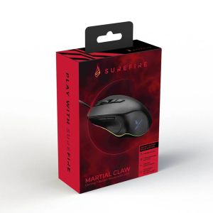 Мишка SureFire Martial Claw, геймърска, с кабел, 7 бутона, RGB, USB