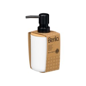 Диспенсър за течен сапун Berilo, Bamboo, пластмасов, бял