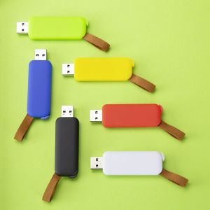 Office 1 USB флаш памет Slide, USB 2.0, 16 GB, без лого, червена