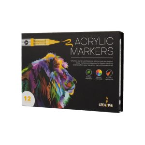 Акрилни маркери Creative Art, 12 цвята в кутия
