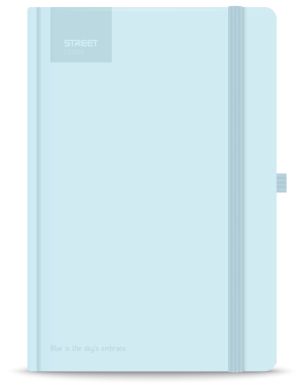 Бележник с ластик A5 Street, твърда корица, 96листа, PAST.BLUE