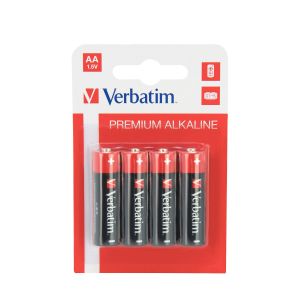 Алкална батерия Verbatim, AA, LR6, 1.5 V, 4 броя