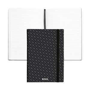 Hugo Boss Тефтер Monogram, A5, на редове, сив