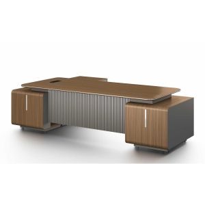 Бюро RFG Parma, 2800 х 2050 х 760 mm, ПДЧ 50 mm, орех и перлен графит