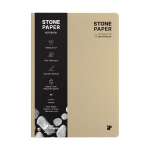 Art Pioneer Тетрадка Stone Paper, A5, твърда корица, 88 листа, бежова