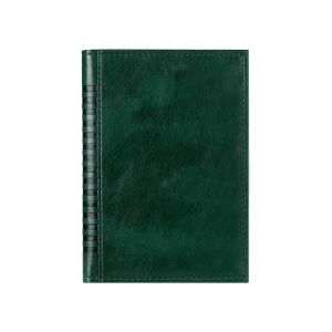 Календар-бележник Мадера, с дати, A5, кожена подвързия, зелен