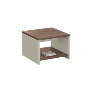 Ниска маса RFG Lisabon, 500 х 500 х 420 mm, квадратен плот, ПДЧ 25 mm, тъмен дъб и сиво