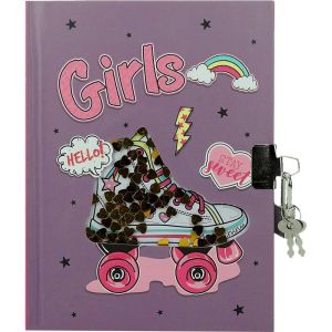Бележник с катинарче, 13х18см, 80 бели л, Girls