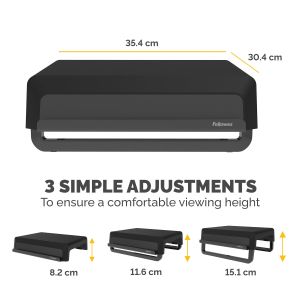 Поставка за монитор Fellowes Breyta, максимално тегло 15 kg, черна