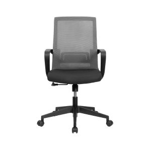 Офис стол RFG Smart W, дамаска и меш, Tilt механизъм, до 120 kg, тъмносива седалка, сива облегалка