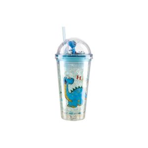 Чаша Takk Lagro 40, със сламка, динозавър, 450 ml, асорти