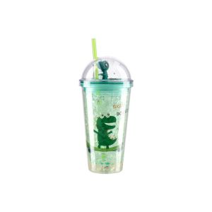 Чаша Takk Lagro 40, със сламка, динозавър, 450 ml, асорти